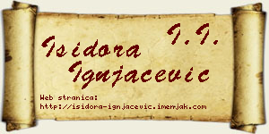 Isidora Ignjačević vizit kartica